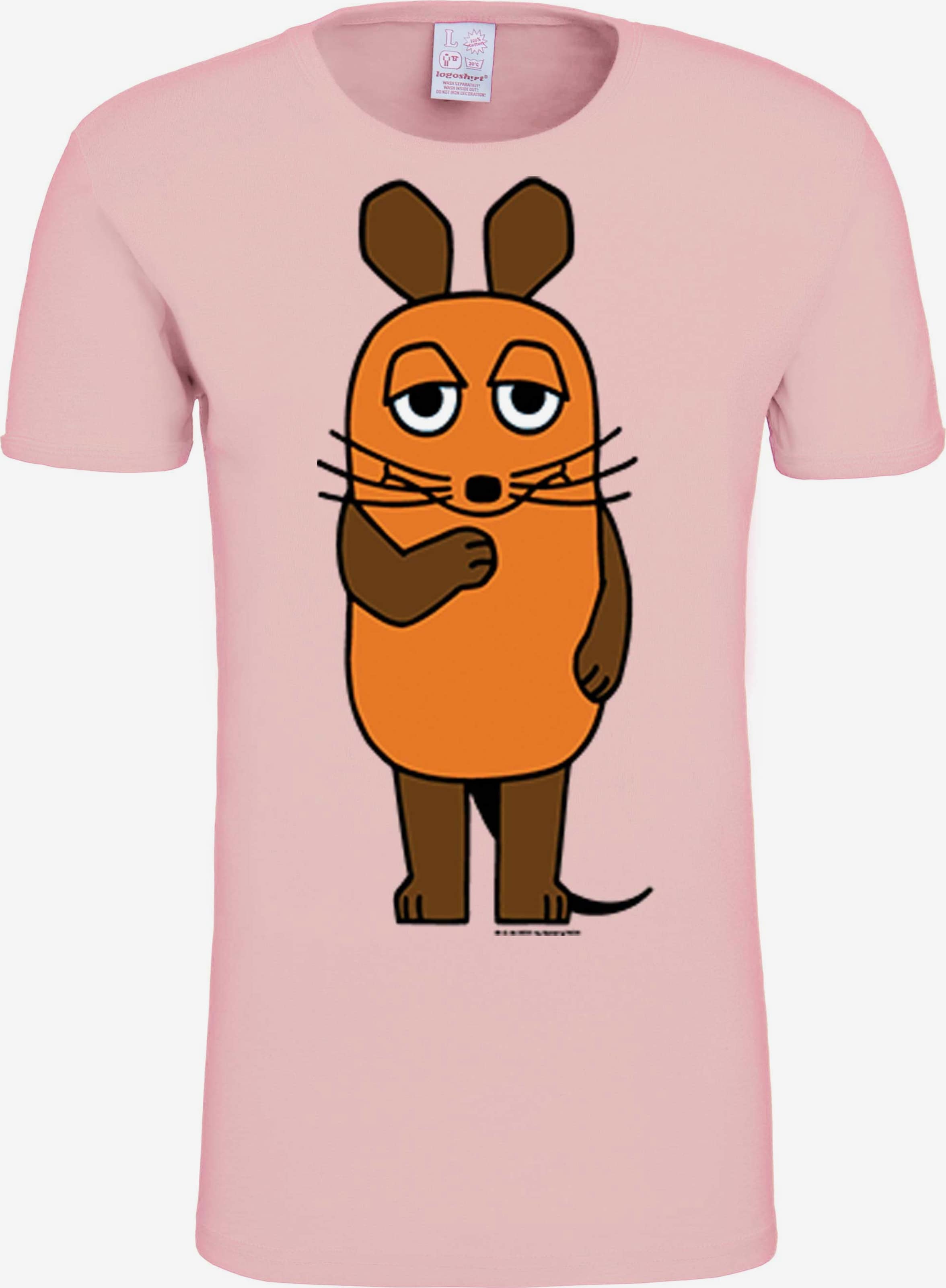 LOGOSHIRT Shirt 'Die Sendung mit der Maus' in Pink | ABOUT YOU