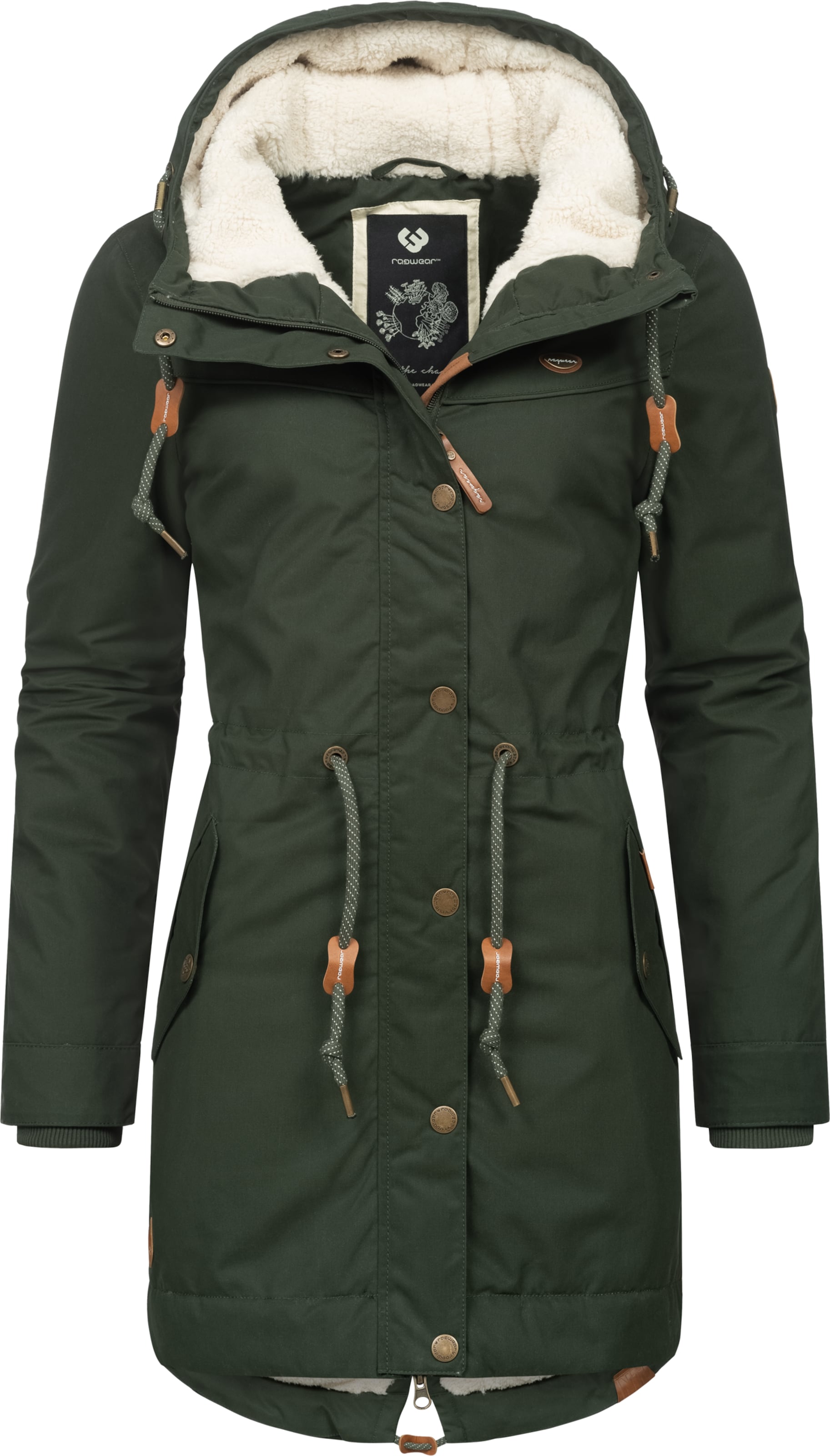 Ragwear Winterparka &#x27;Canny&#x27; in Groen: voorkant