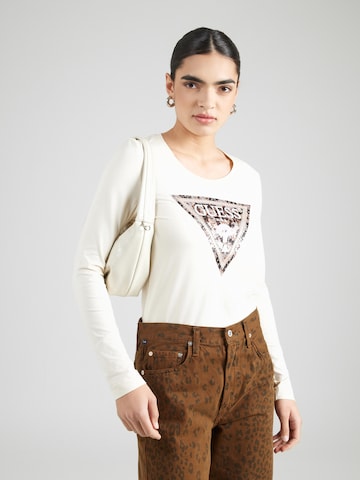 T-shirt GUESS en blanc : devant