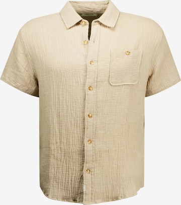 Coupe regular Chemise 'Squizz' Deeluxe en beige : devant