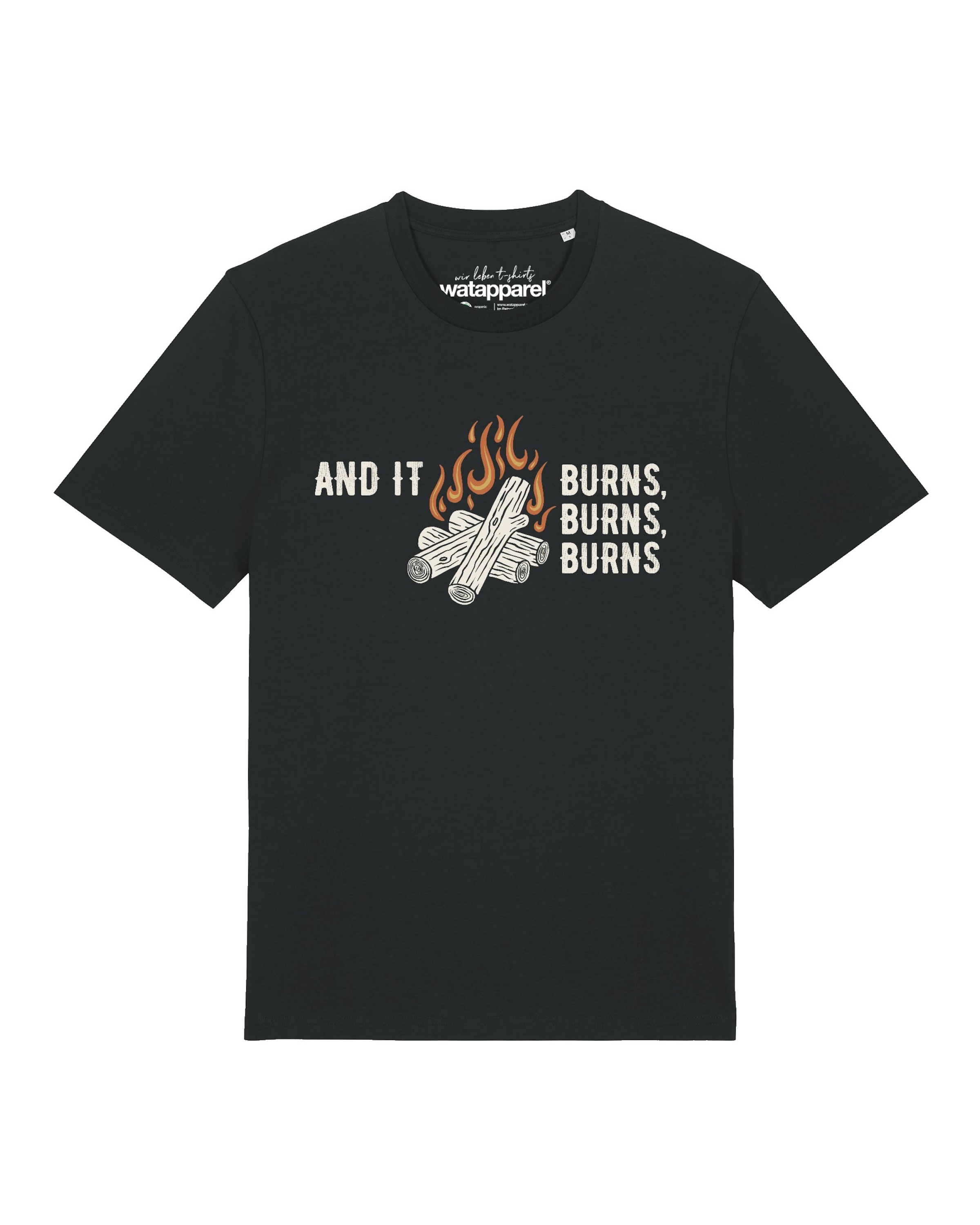 T-Shirt 'And It Burns' Watapparel en noir : devant