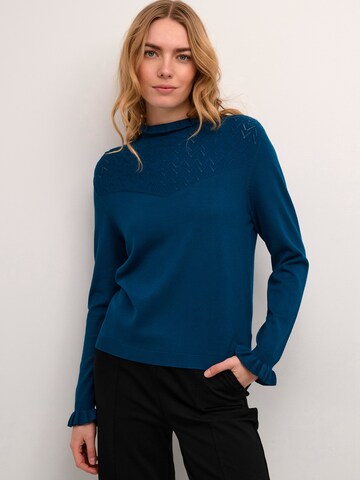Cream Sweater in Blue: front