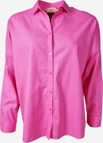 LIKS. Munich - Blusa 'Bluse aus Leinen - Baumwolle - GloriaC' en rosa: frente