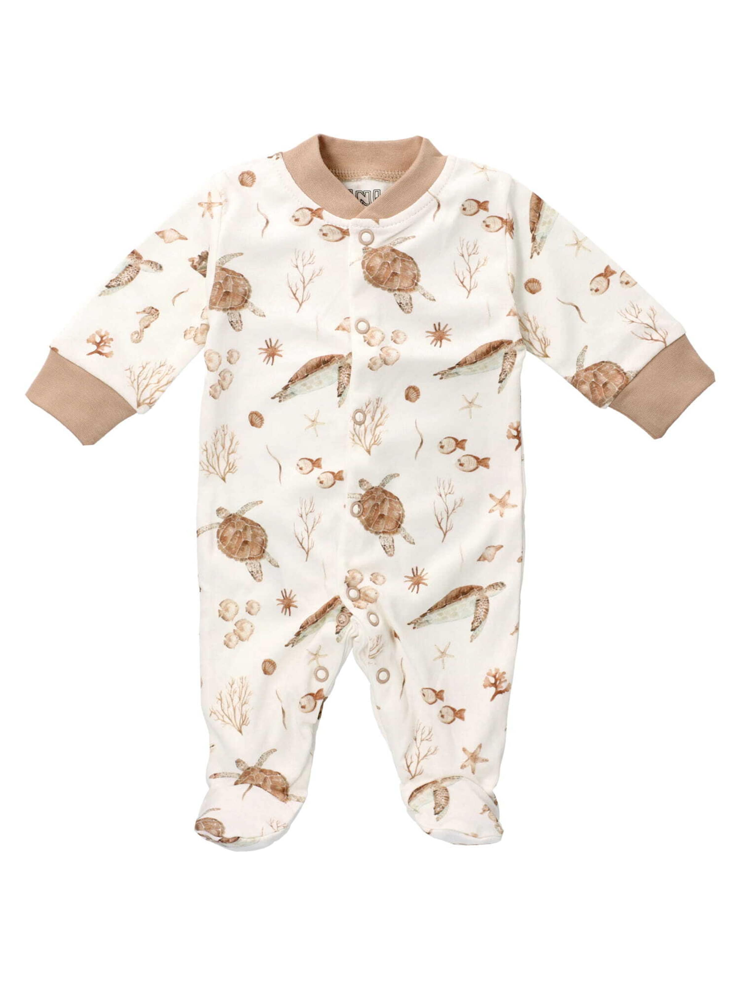 Barboteuse / body 'Meerestiere' NINI en beige : devant