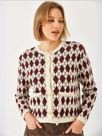 Bianco Lucci Knit Cardigan in Red