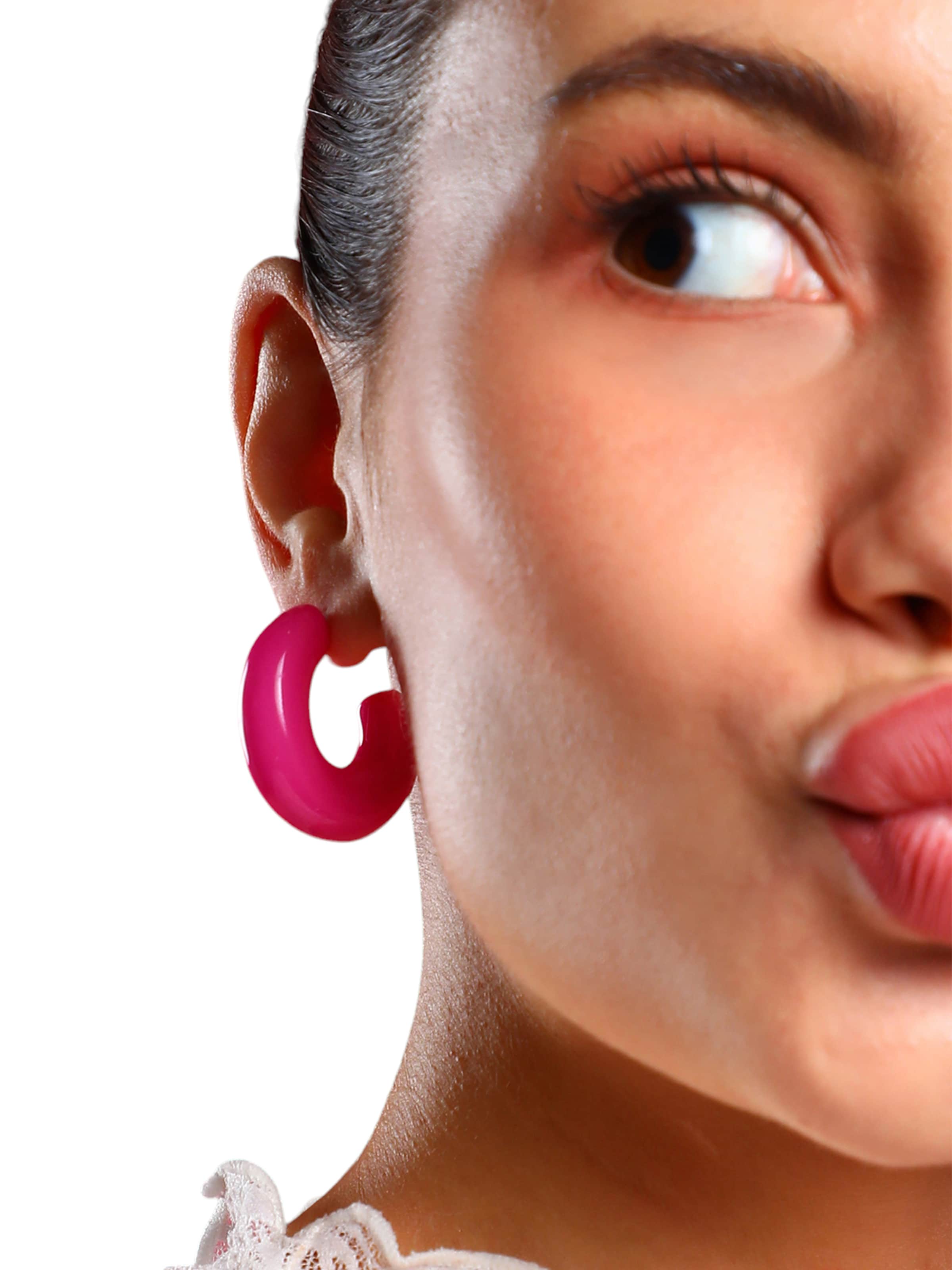 SOHI Fülbevalók ' Saima ' - rózsaszín: elől