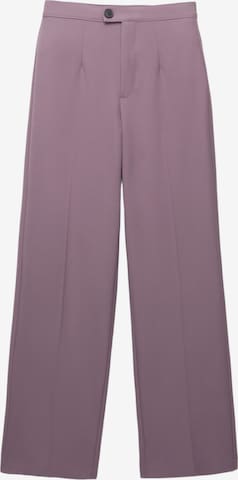 Pull&Bear Trousers with creases in Purple: front