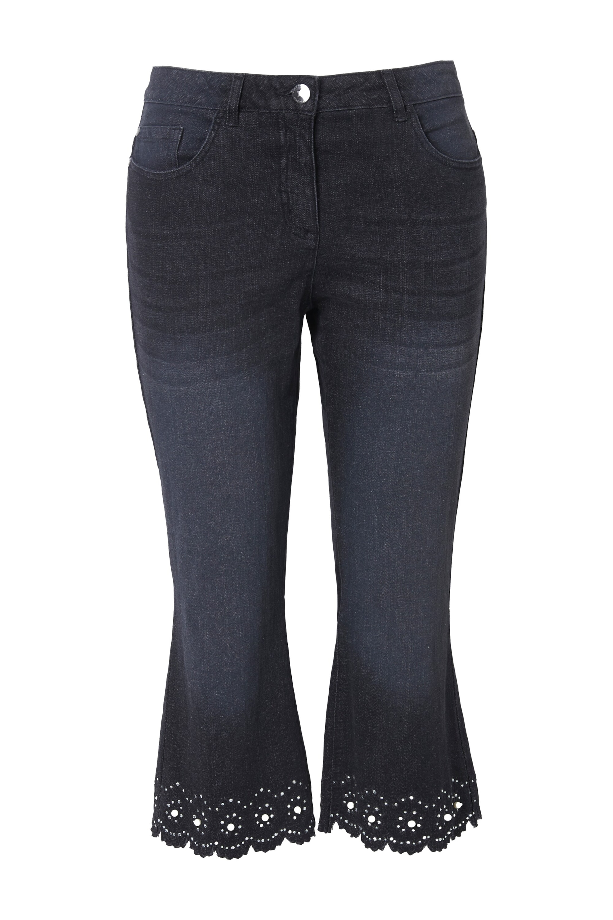 Angel of Style Flared Jeans in Zwart: voorkant