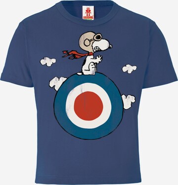 LOGOSHIRT Shirt 'Peanuts - Snoopy' in Blauw: voorkant