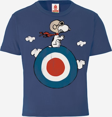 LOGOSHIRT Shirt 'Peanuts - Snoopy' in Blue: front