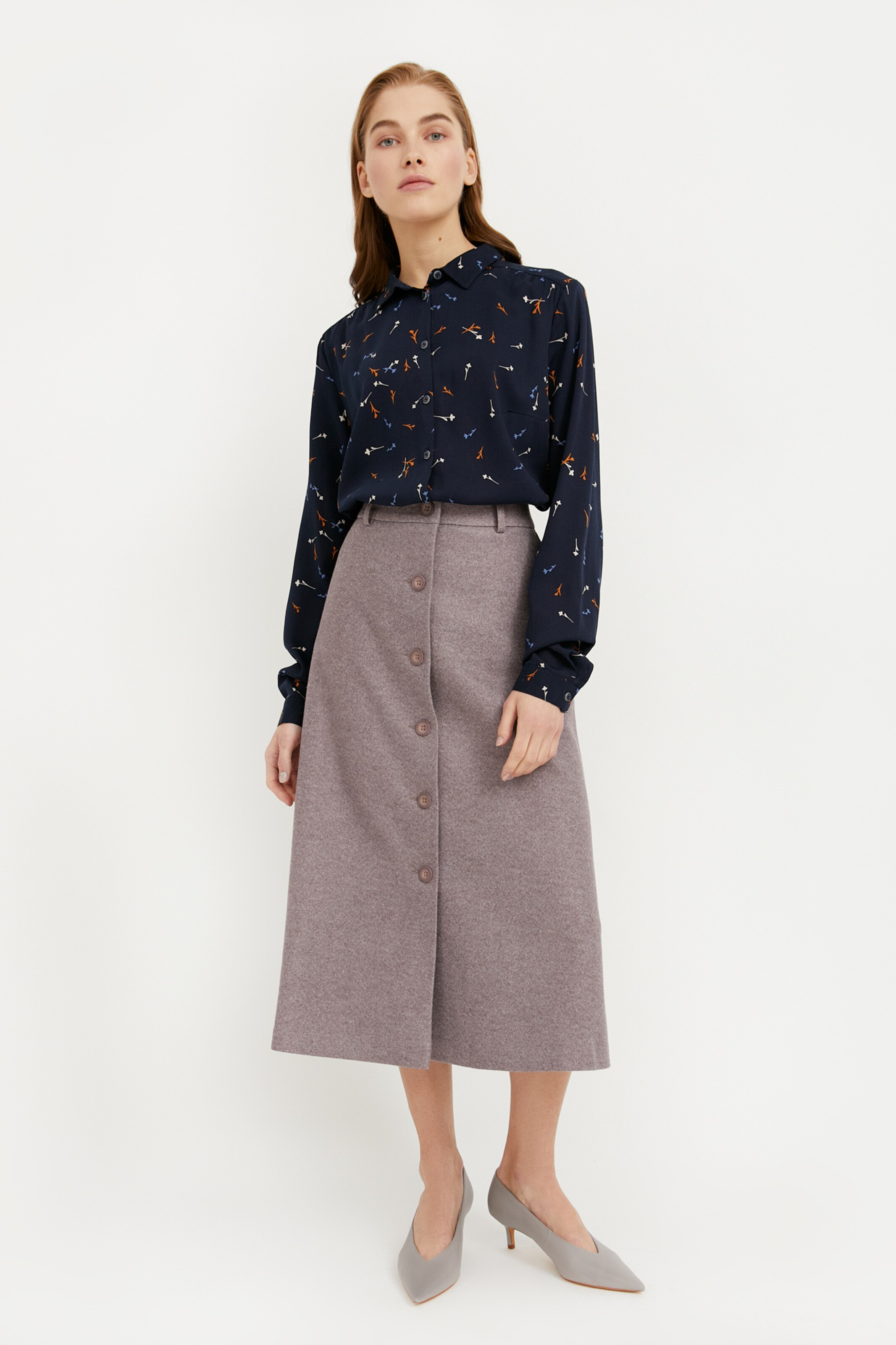 Frauen Große Größen Finn Flare Hemdbluse in Dunkelblau - QY57879 Frauen Große Größen Finn Flare Hemdbluse in Dunkelblau - QY57879