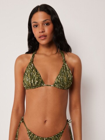 CALZEDONIA Triangel Bikinitop 'Natural Tie-Dye' in Grün: Vorderseite