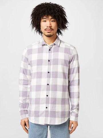 Coupe slim Chemise 'Gudmund' Only & Sons en violet : devant