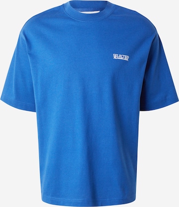 SELECTED T-Shirt 'SLHNORMAN ' in Blau: Vorderseite