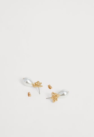 Juicy Couture Náušnice 'Heritage Crown & Pearl Drop' - Zlatá