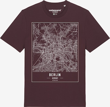 Watapparel Shirt ' City maps Berlin Landkarte ' in Red: front
