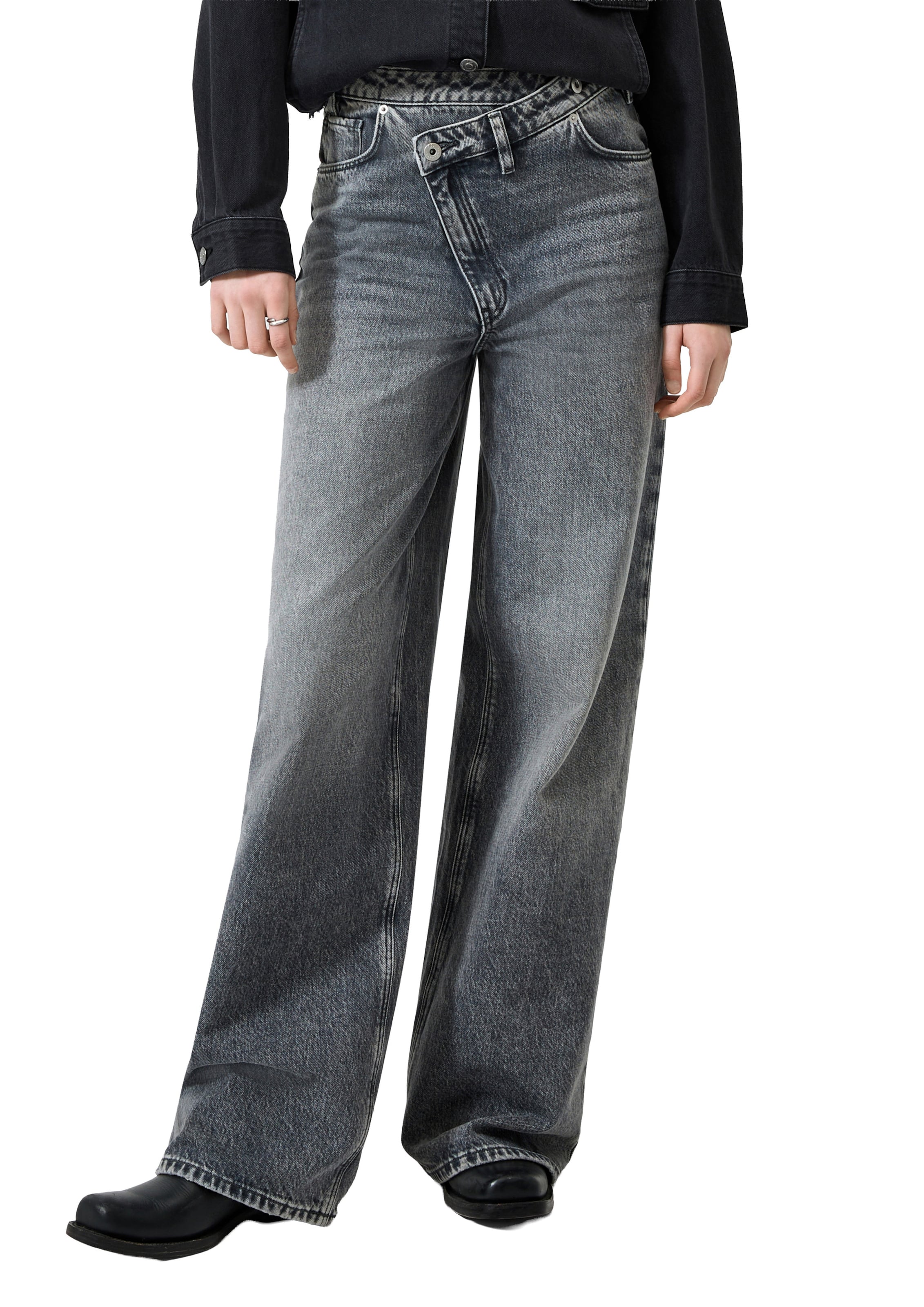 QS Wide leg Jeans 'Catie' in Grijs: voorkant