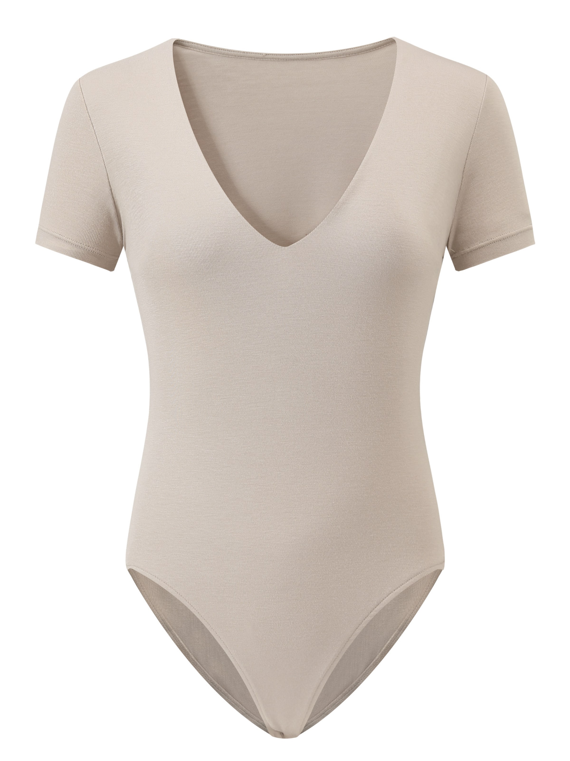 SASSYCLASSY Shirt bodysuit in Beige: front