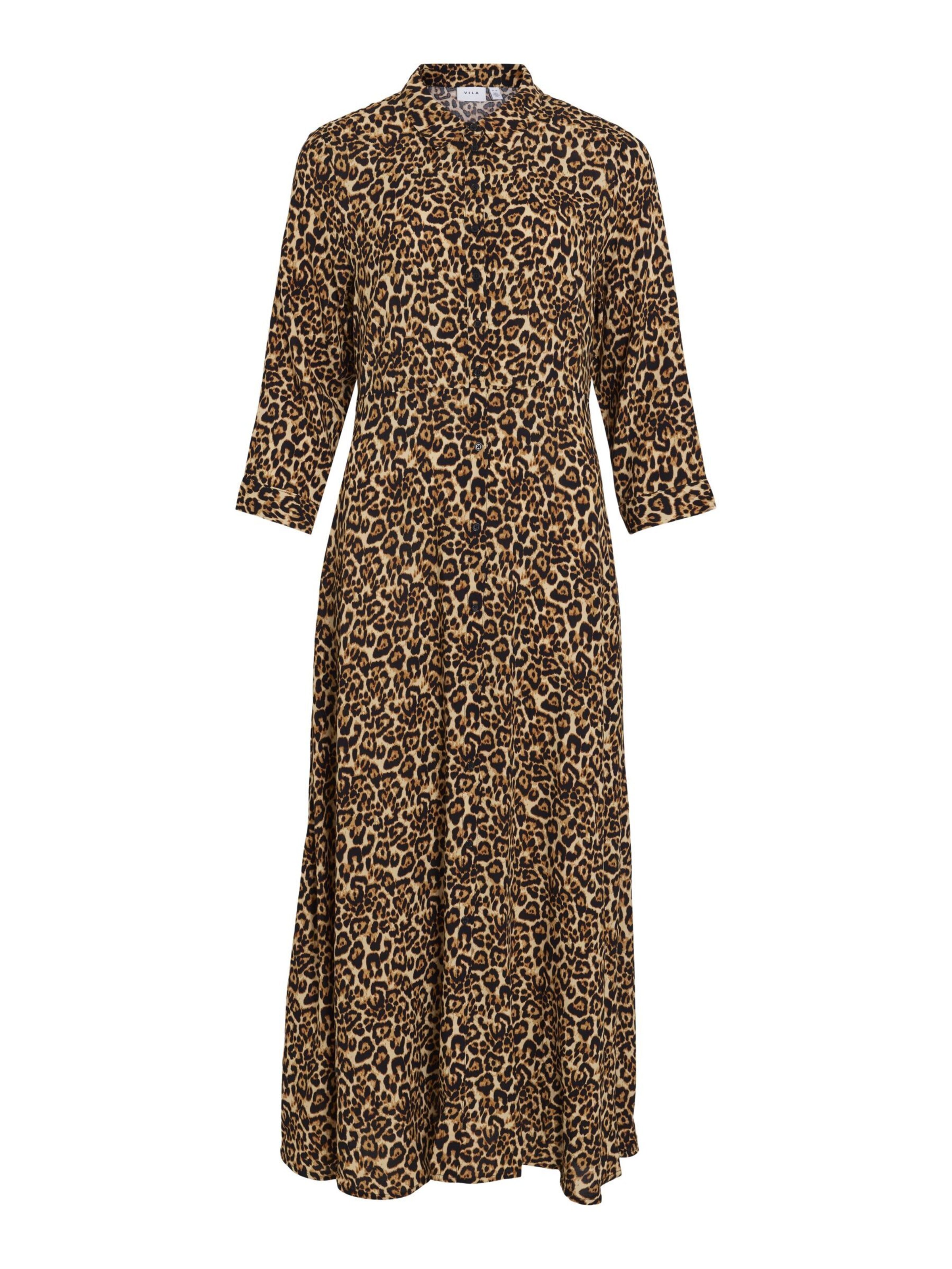 VILA - Vestido camisero en beige: frente