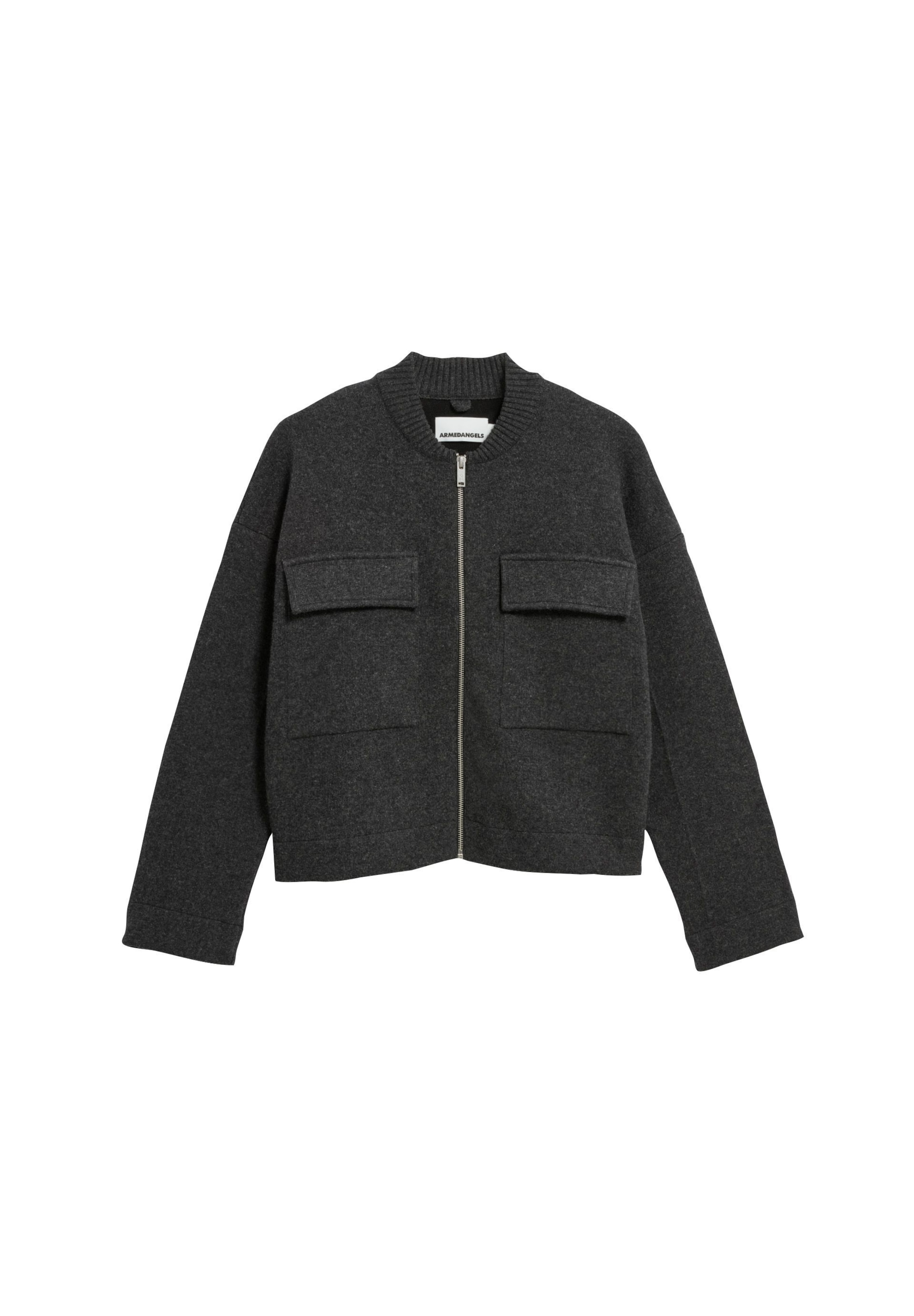 ARMEDANGELS Gebreid vest in Grijs: voorkant