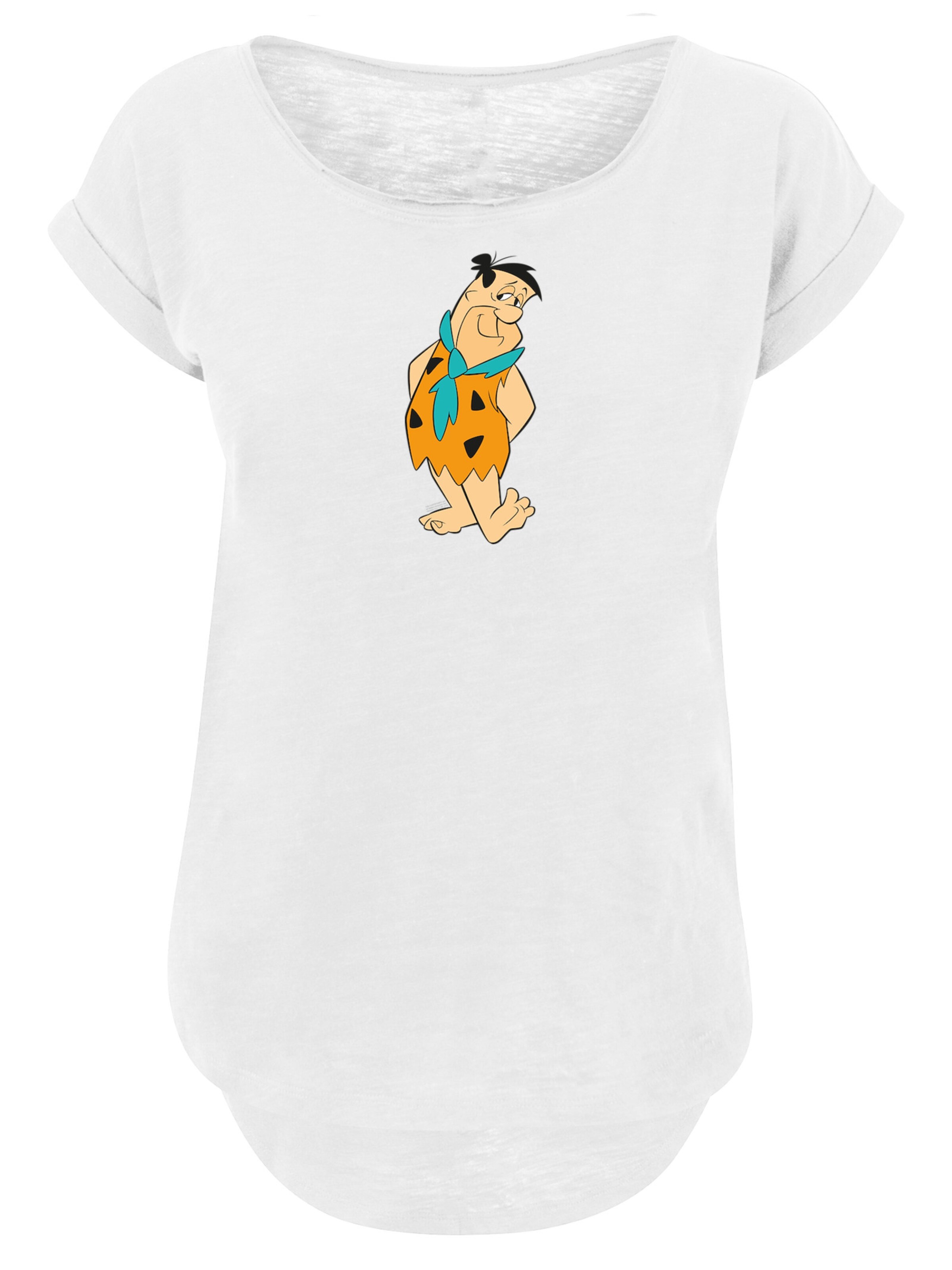 F4NT4STIC Shirt 'Fred Feuerstein Kick' in Weiß: Vorderseite