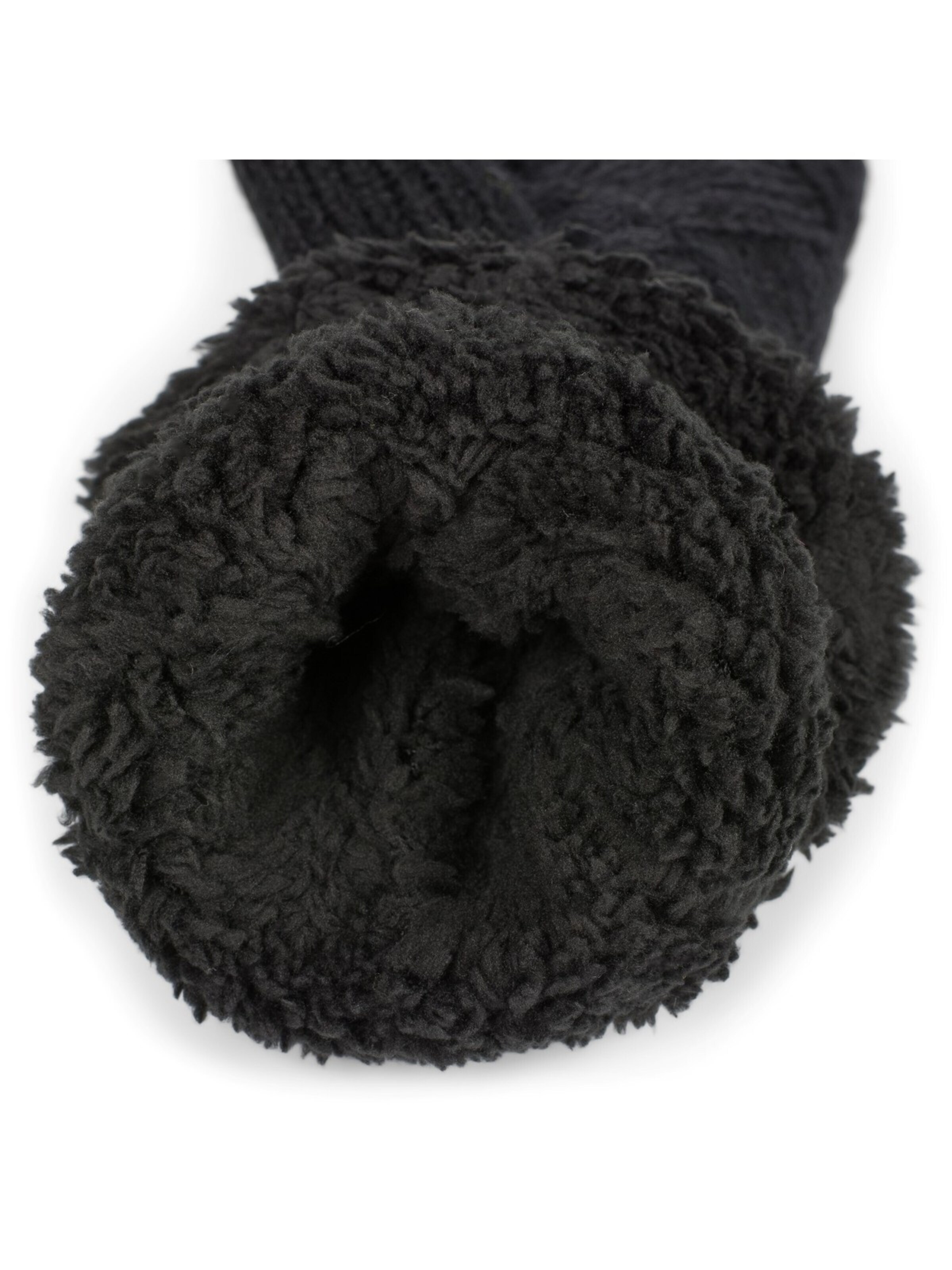 styleBREAKER Fäustlinge 'Strickhandschuhe Fäustlinge mit Rauten Muster und Fleece'‌ in Schwarz