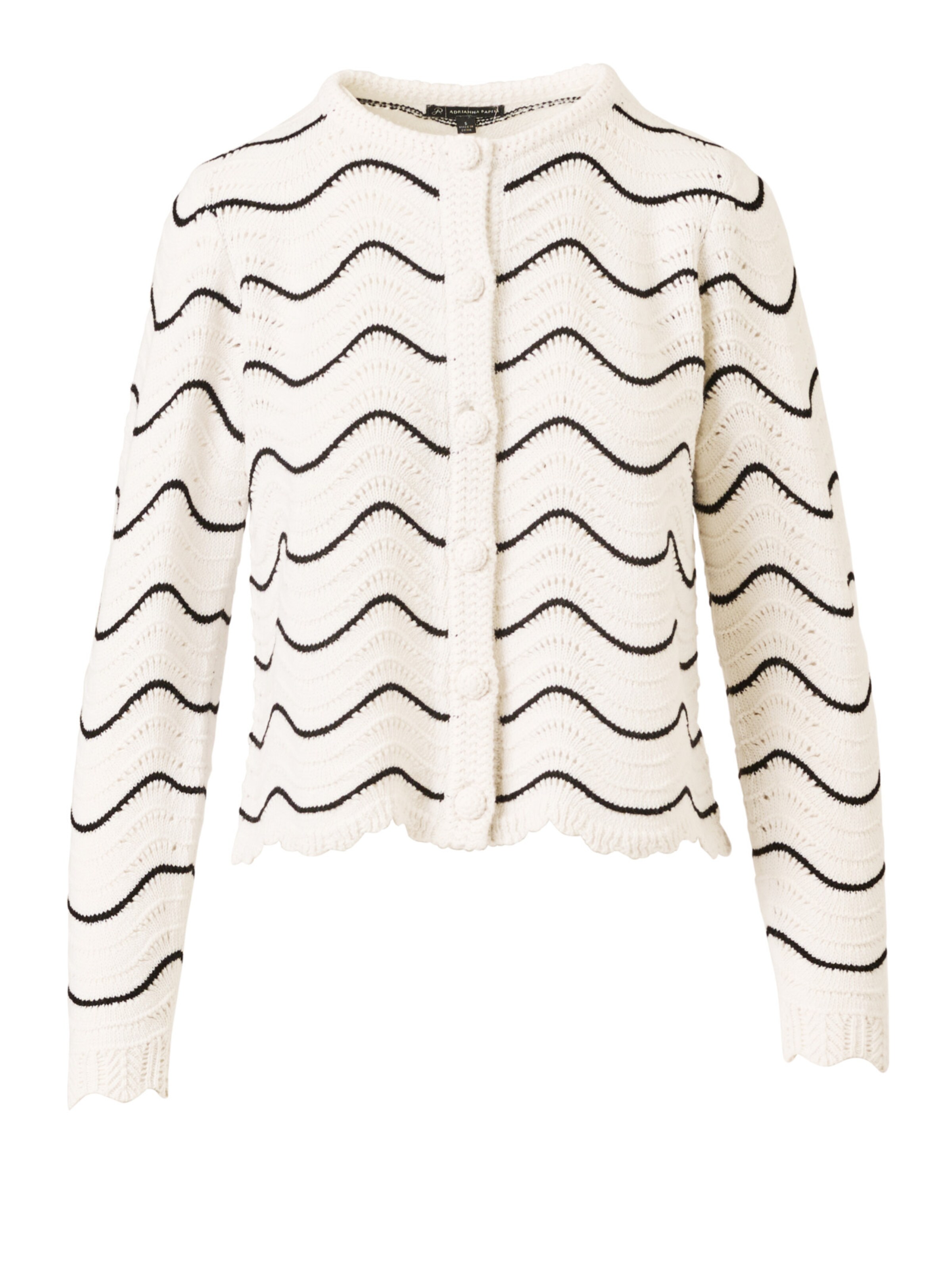 Adrianna Papell Knit Cardigan 'Wavy' in White: front