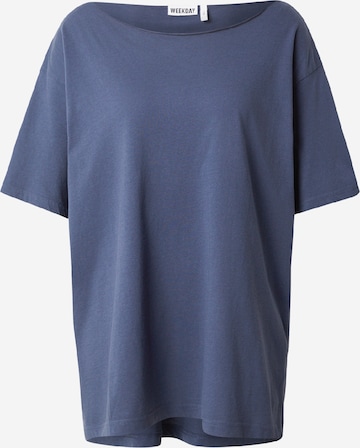 WEEKDAY Oversized shirt 'Mai' in Blauw: voorkant