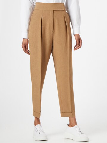 s.Oliver BLACK LABEL Regular Trousers with creases in Brown: front