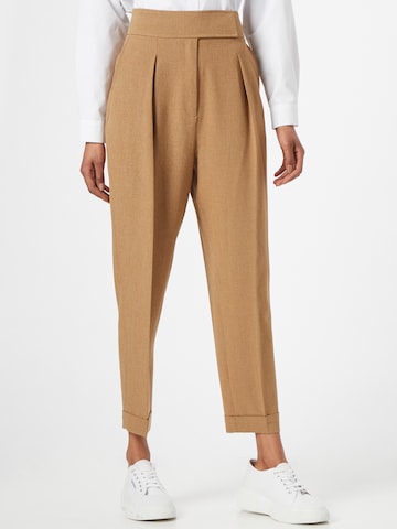 s.Oliver BLACK LABEL Pleat-Front Pants in Brown: front