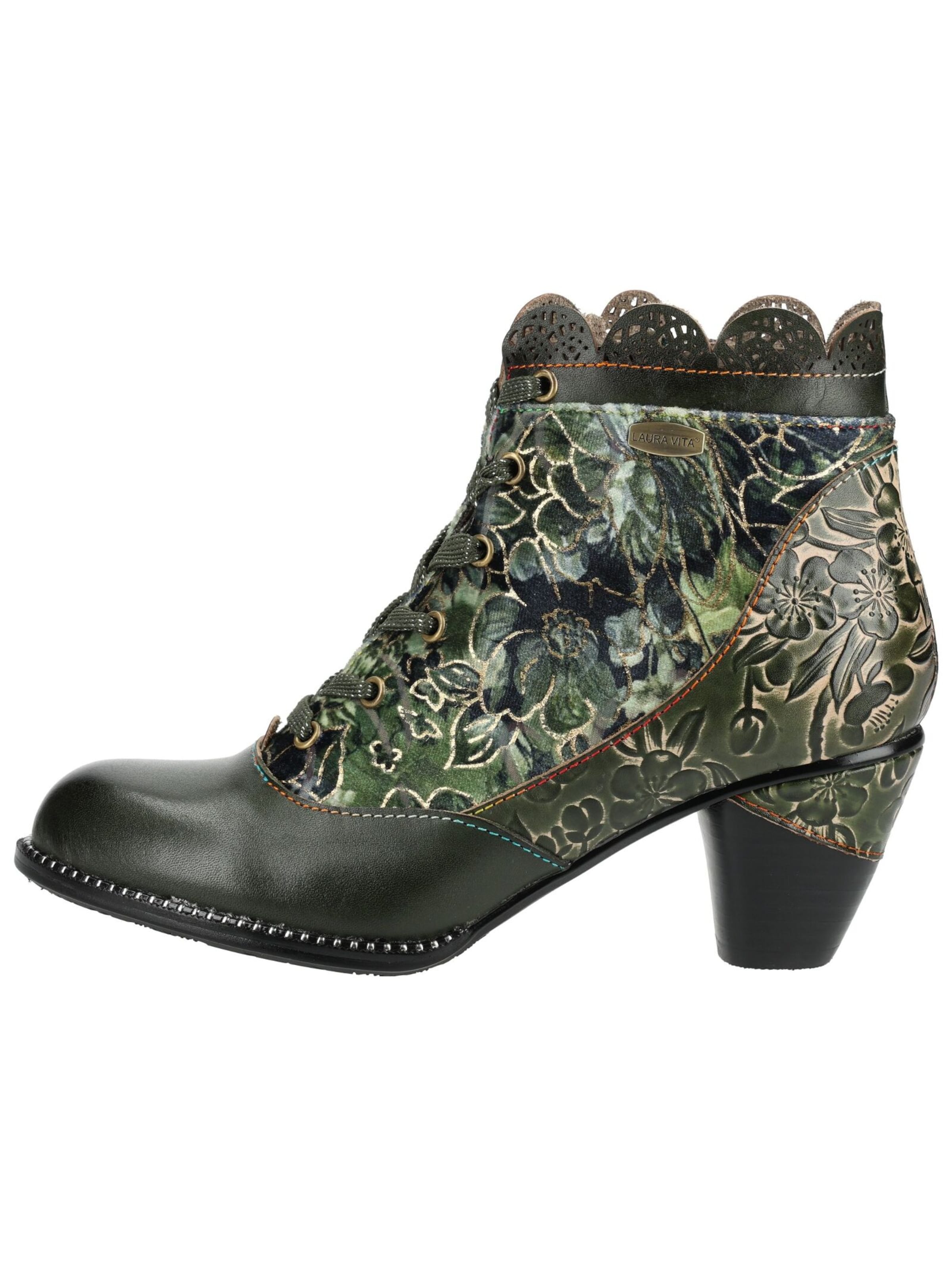 Bottines à lacets Laura Vita en vert
