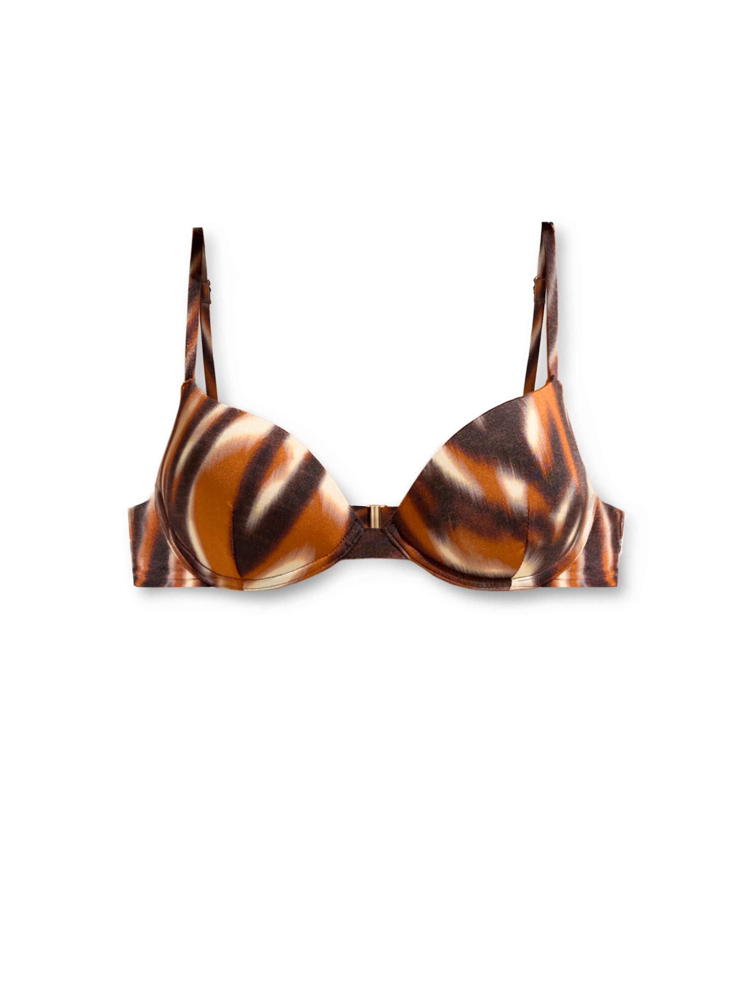 CALZEDONIA Push-up Bikini Top in Brown: front