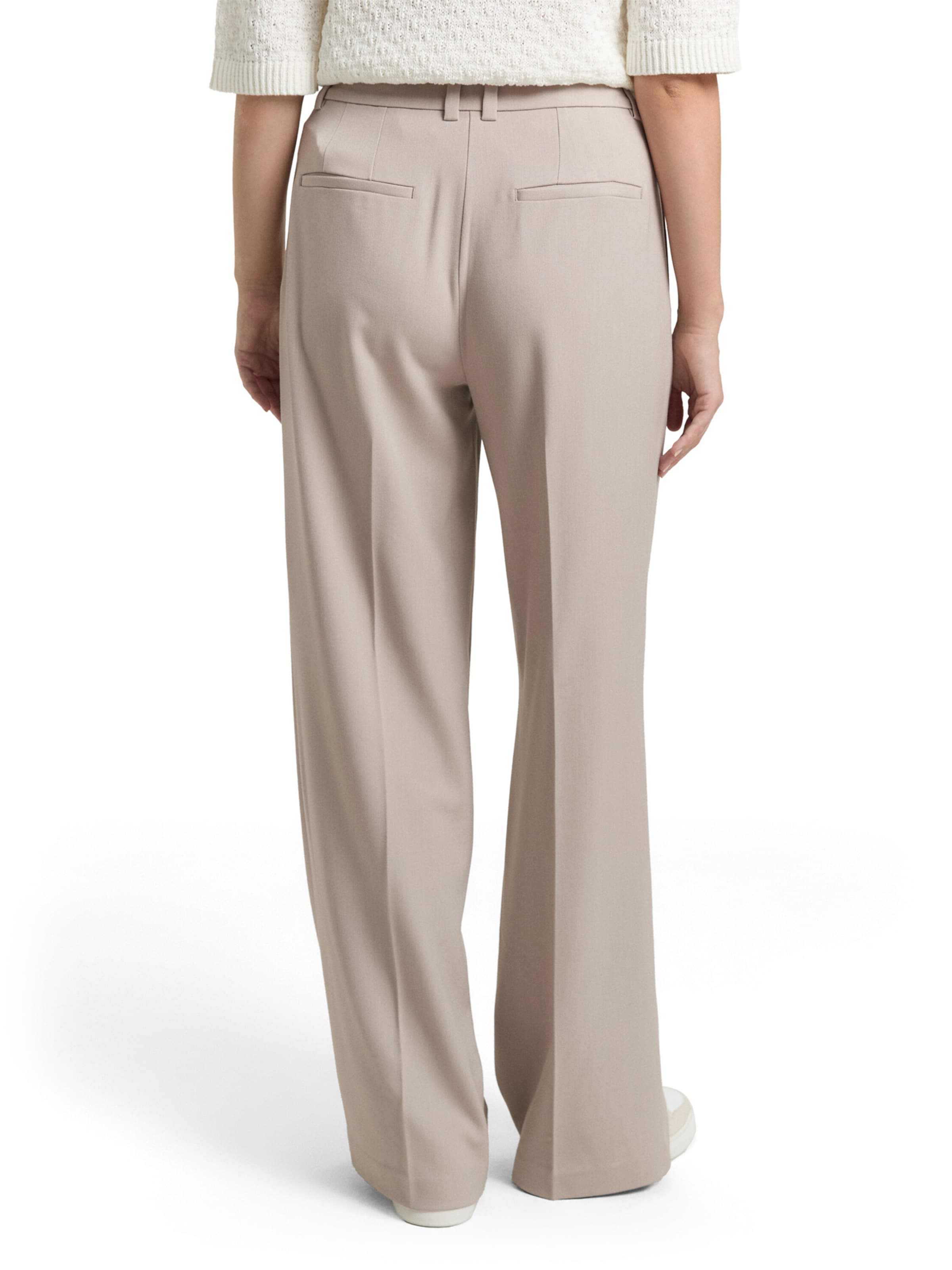 TOM TAILORWide Leg/ Široke nogavice Hlače na crtu 'Lea' - siva boja