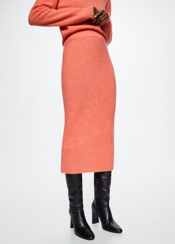 MANGO Skirt 'Salmon' in Orange: front