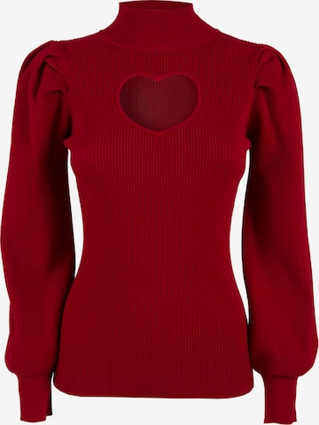 Pull-over 'Heart ' Influencer en rouge : devant