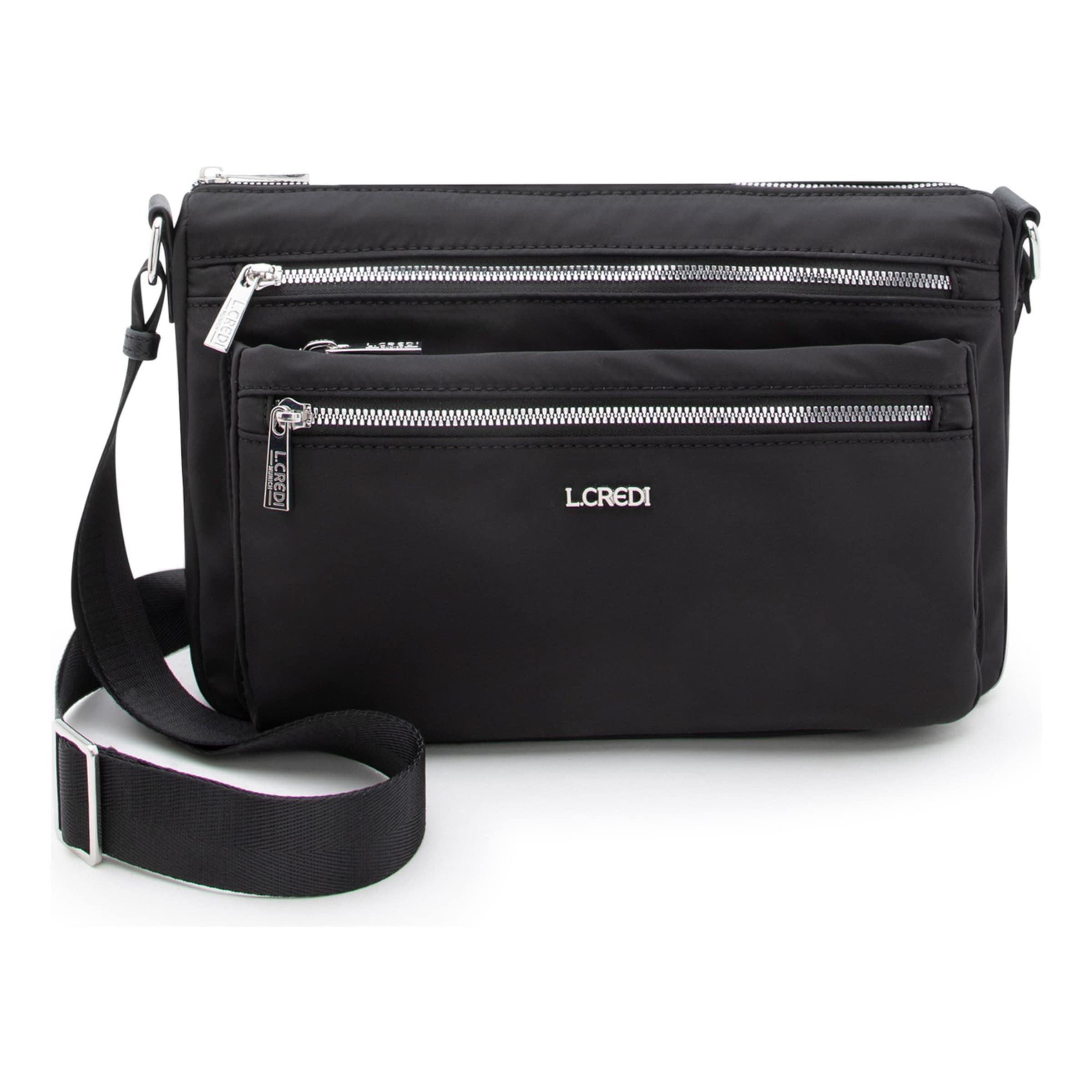 L.CREDI Crossbody bag 'Odeta' in Black: front
