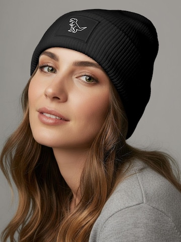 Neverless Beanie 'Polygon T-Rex' in Black