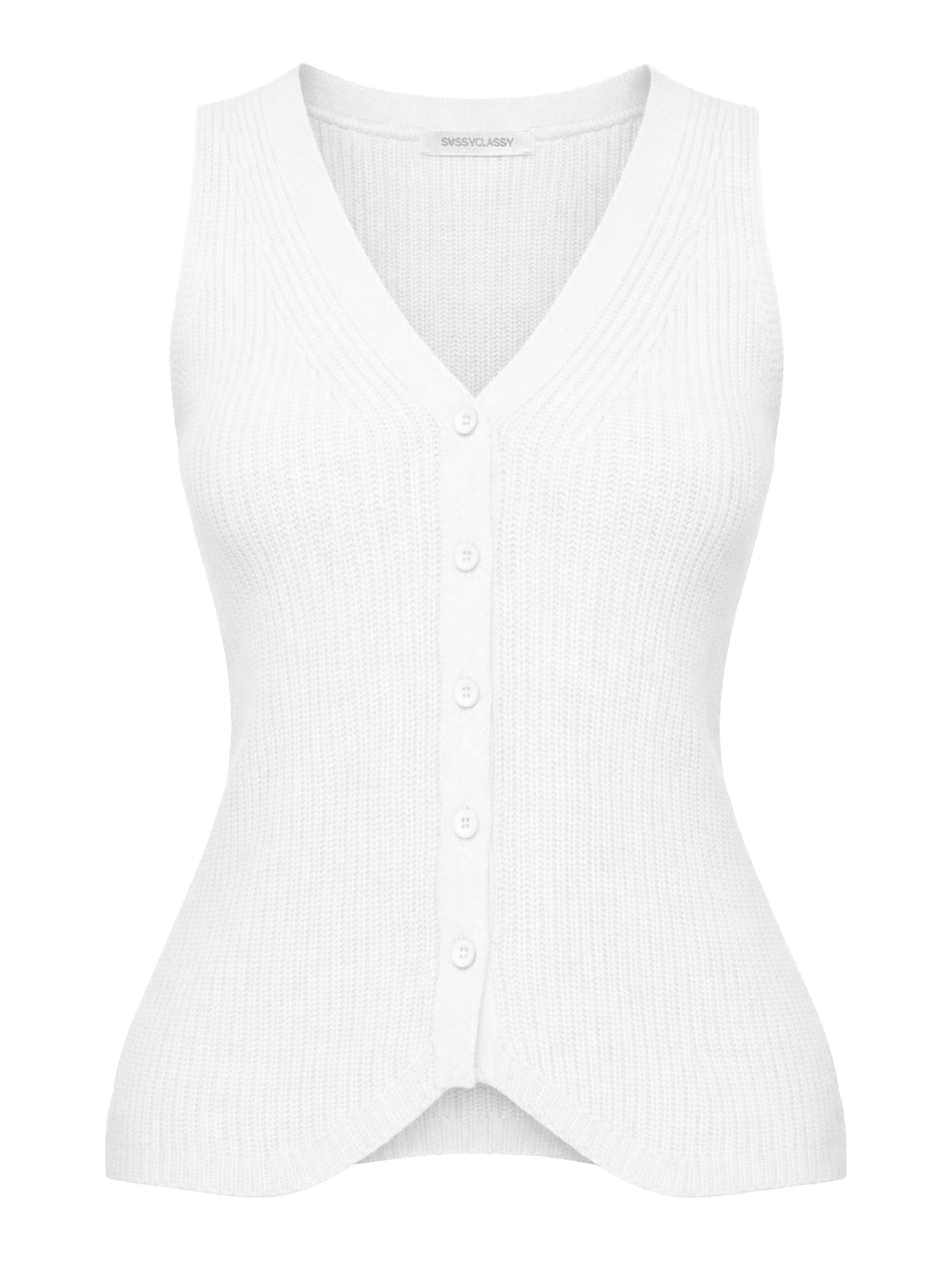 SASSYCLASSY Sticktop‌‌‌ in Weiß: Vorderseite