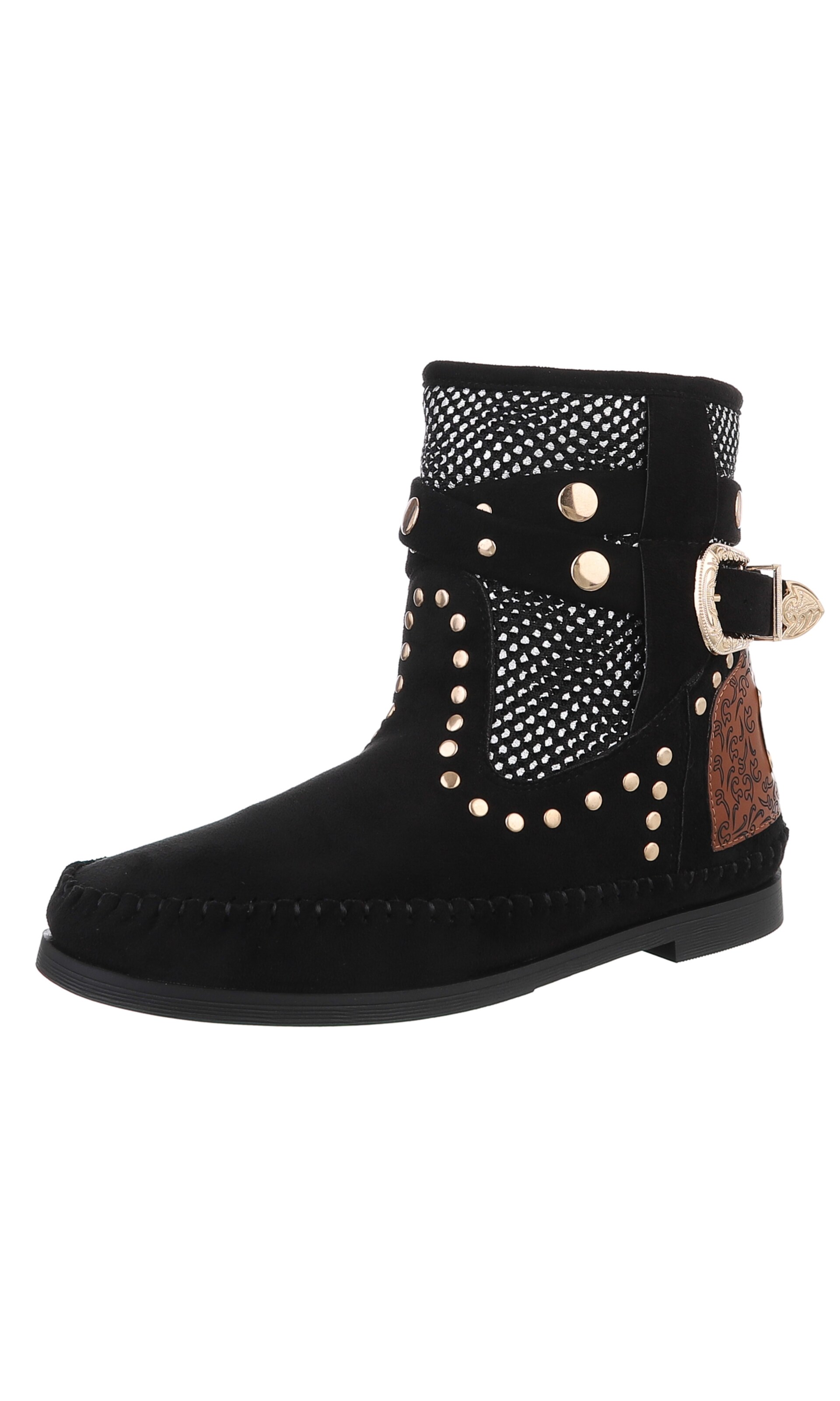 Ital-Design Stiefelette in Schwarz: Vorderseite