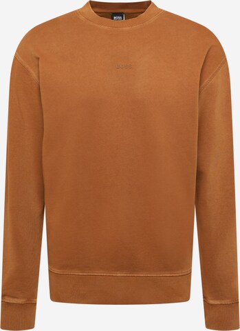 BOSS Sweatshirt 'WEFADE' in Bruin: voorkant