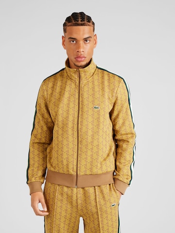 LACOSTE Sweat jacket in Yellow: front