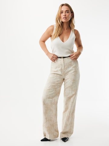 MEXX Wide Leg Bukser med fals i beige