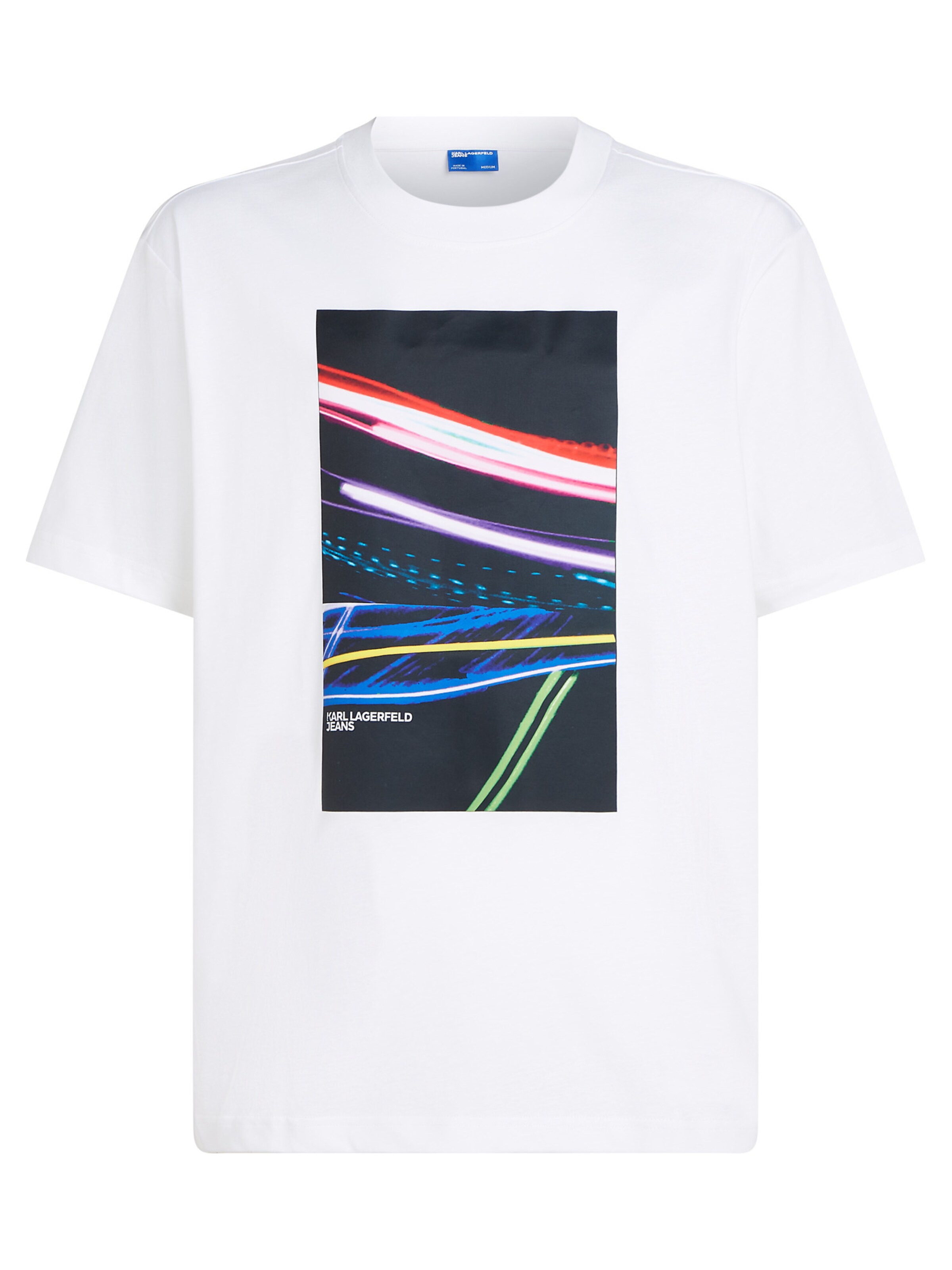 KARL LAGERFELD JEANS Тениска 'Love Unlocked' в бяло: отпред