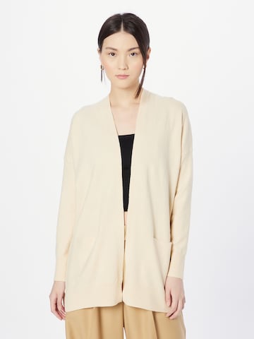 ICHI Knit Cardigan in Beige: front