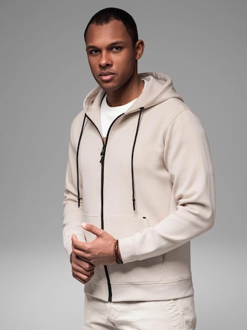 Ombre Sweat jacket 'OM-SSZP-0213' in Beige
