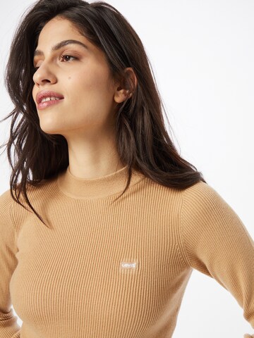 LEVI'S ® Sweater 'Crew Rib Sweater' in Brown