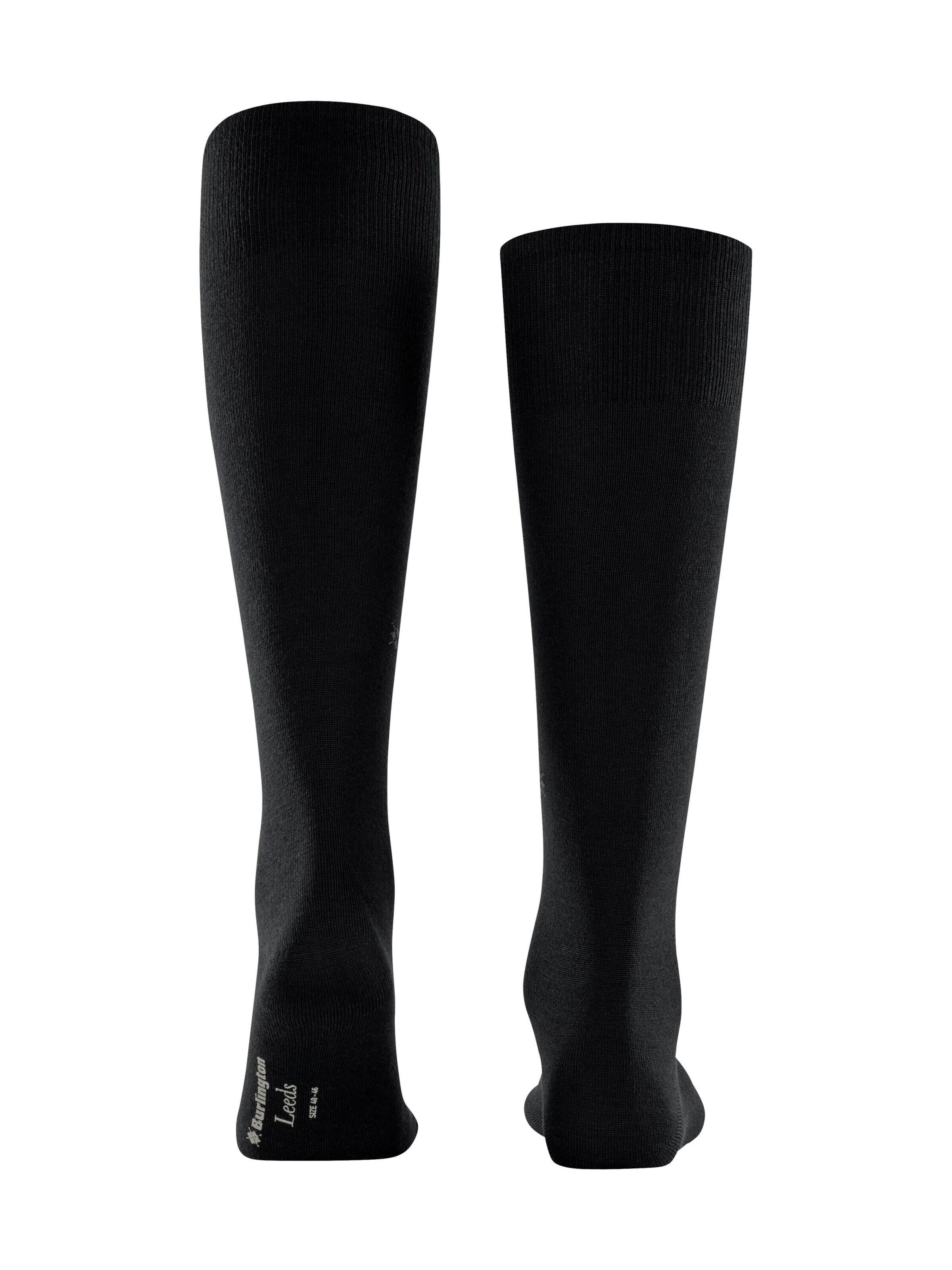 BURLINGTON Knee High Socks 'Leeds' in Black