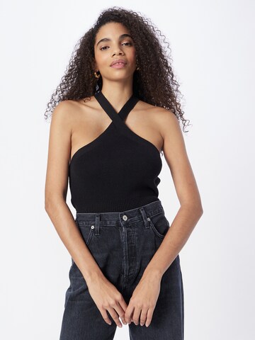 NU-IN Knitted Top in Black: front