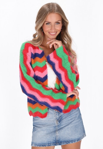 IZIA Knit Cardigan in Blue: front