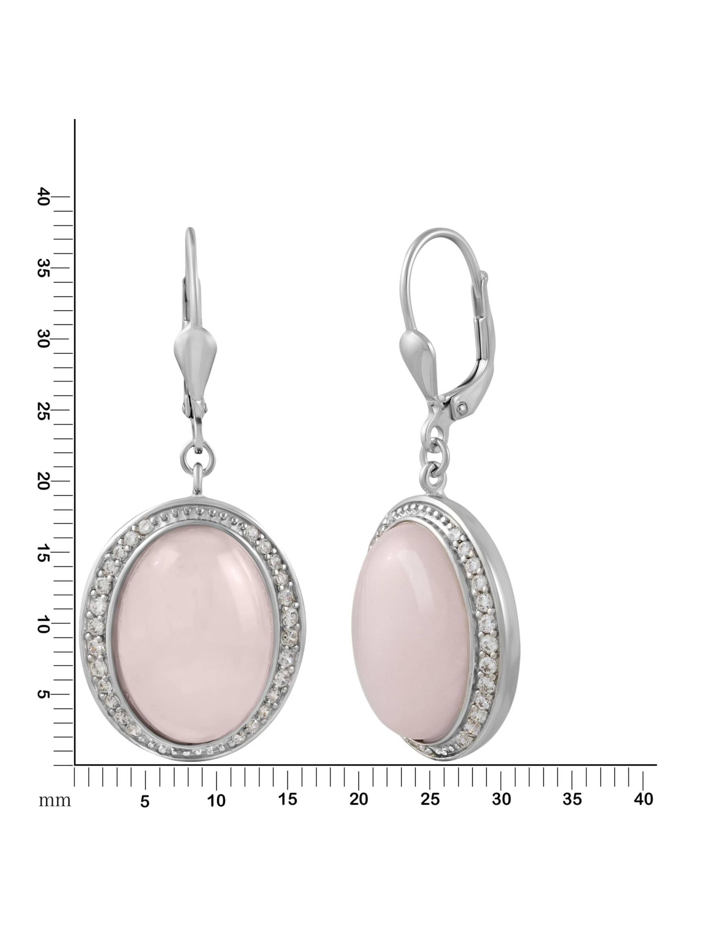 Zeeme Ohrringe in rosé / silber / weiß, Produktansicht